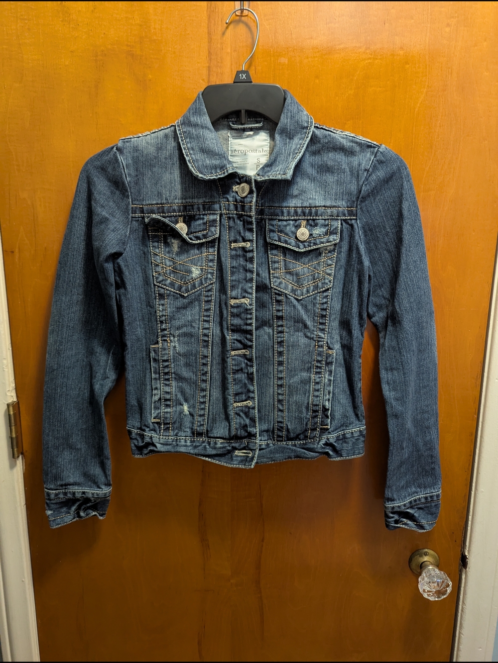 Aeropostale Women's Medium Wash Blue Denim Jacket